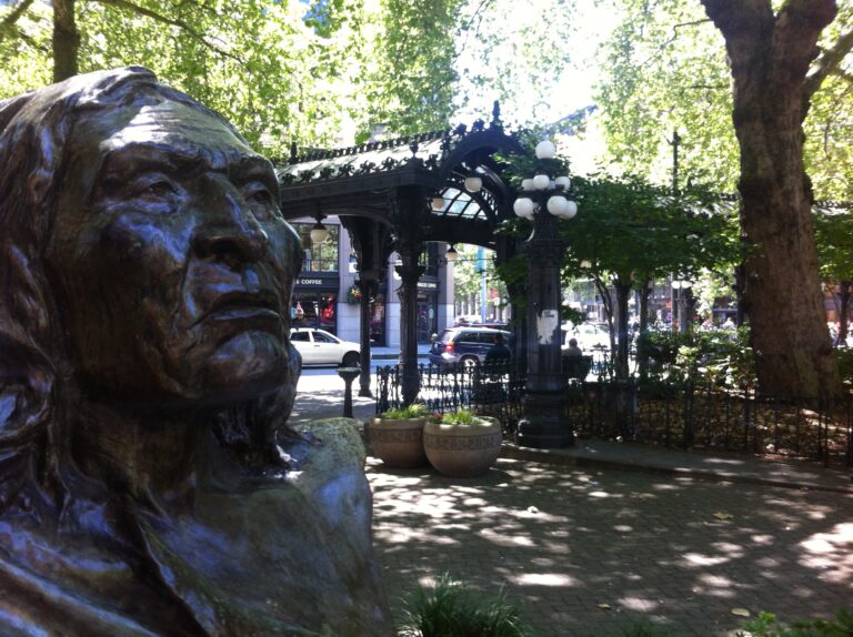 Chief Seattle bust in Pioneer Square