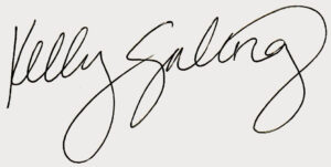 A black ink, cursive signature that reads "Kelly Salling" on a white background.