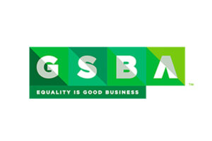 GSBA logo with geometric green blocks spelling out "GSBA" above the tagline "Equality is good business" on a dark green rectangle.
