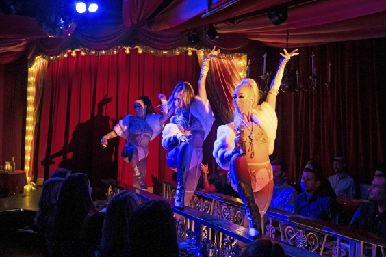 Can Can dancers performing in Masquerade in 2021